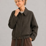 Linen-Lyocell Oversized Lapel Jacket