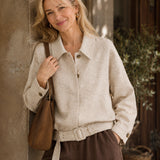 Linen-Lyocell Oversized Lapel Jacket