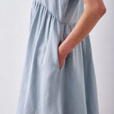 Linen Tencel V-neck Ruffle Sleeve Mini Dress