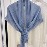 Linen Cotton Lace-trimmed Square Shawl Scarf
