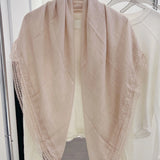 Linen Cotton Lace-trimmed Square Shawl Scarf
