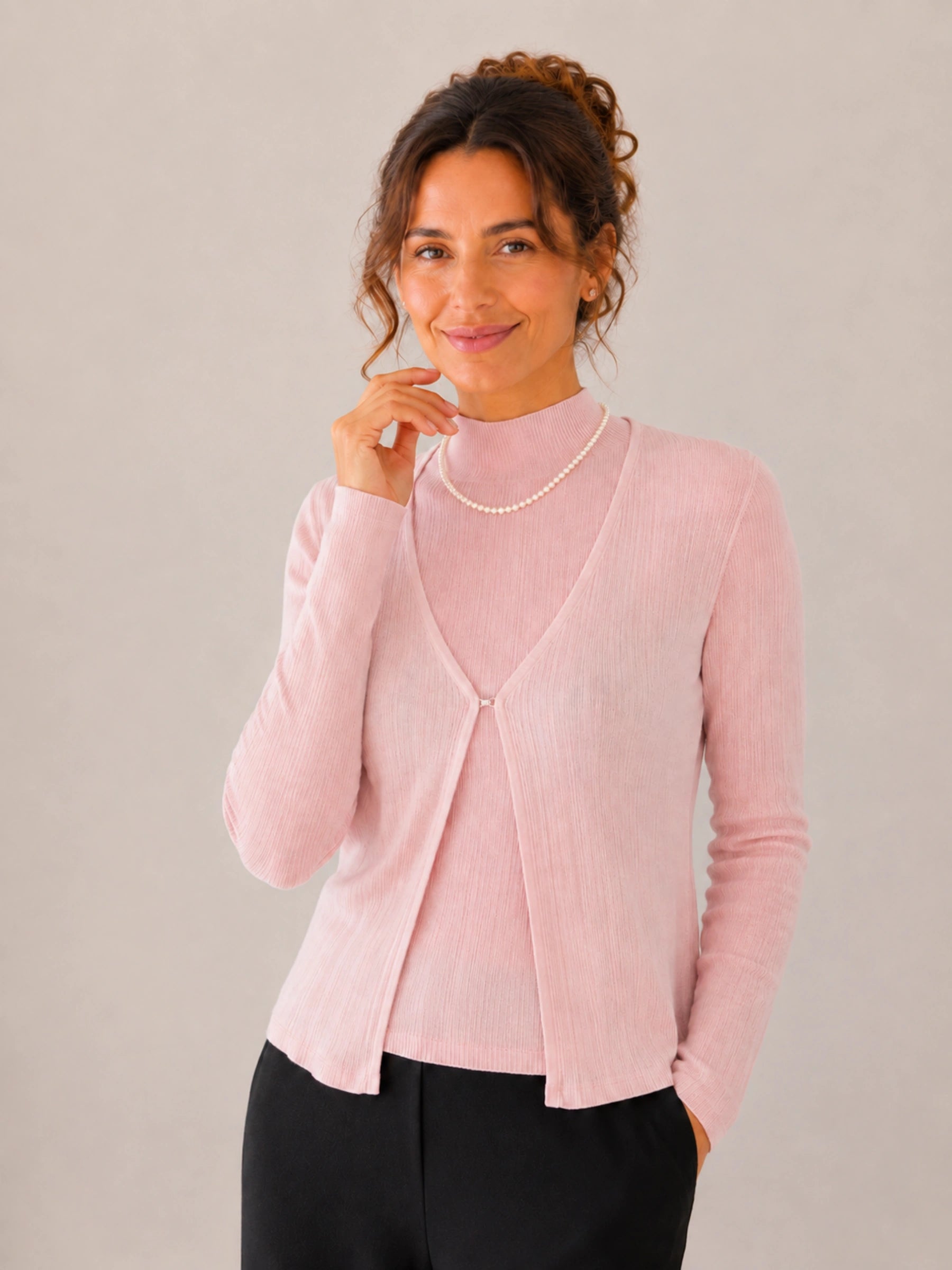 Wool V-Neck Ribbed Cardigan