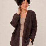 Alpaca Oversized Open-Front Cardigan with Pockets