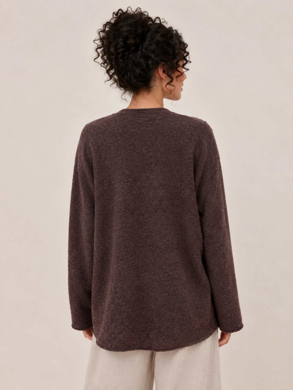 Alpaca Oversized Open-Front Cardigan with Pockets