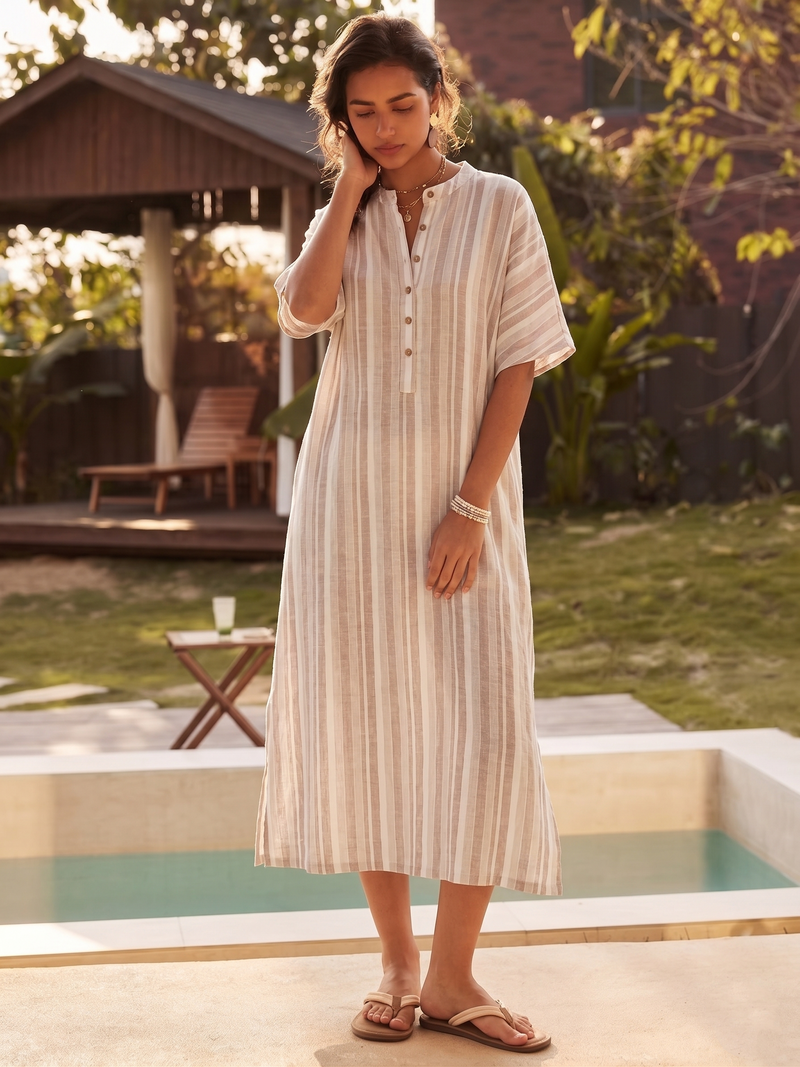 cotton linen dresses with sleeves Cotton Linen Dress for Women Elegant Casual Summer Spring Button Down Front Long Sleeve Maxi Dress Long Cardigan Cover Ups Shirt Dresses