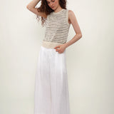 100% Linen Stripe Knit Tank Top