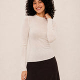 Wool Mock-Neck Ribbed Knit Sweater