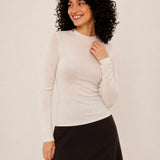 Wool Mock-Neck Ribbed Knit Sweater