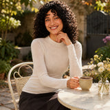 Wool Mock-Neck Ribbed Knit Sweater