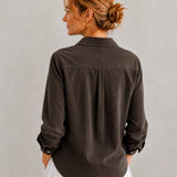Yarn-Dyed Striped Linen Collared Shirt