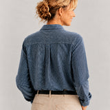 Yarn-Dyed Striped Linen Collared Shirt